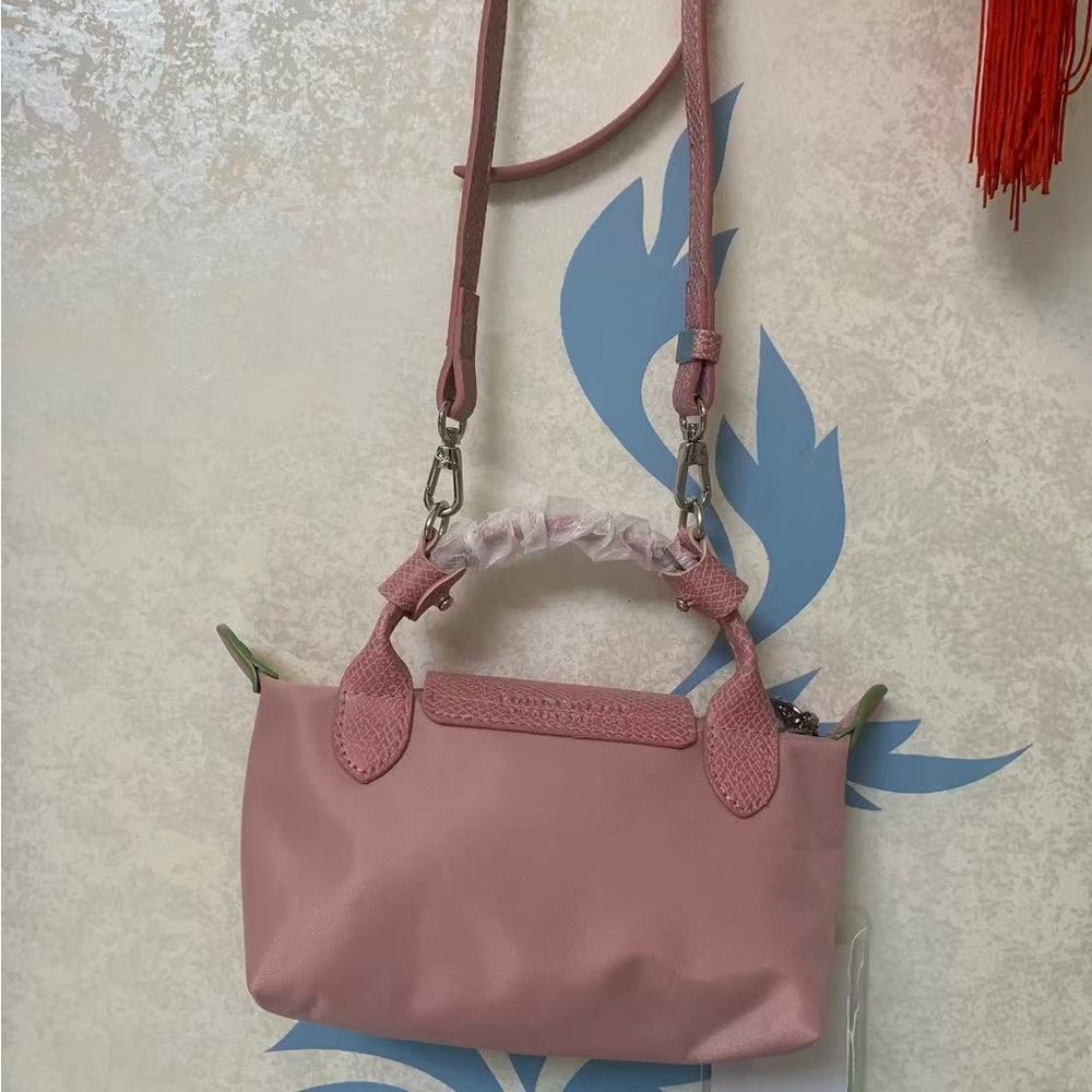 Longchamp Pink Mini Leather & Nylon Crossbody Bag - Picture 4 of 5